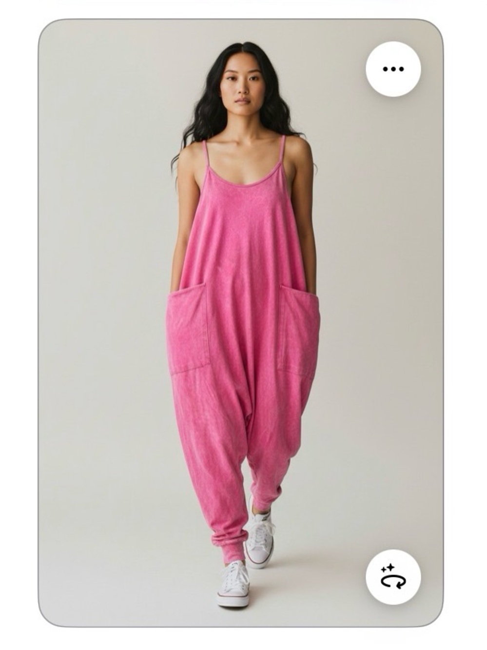 Zenana Outfitters Bright Pink Slouchy Harem Jumpsuit - Picture 1 of 4